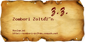 Zombori Zoltán névjegykártya